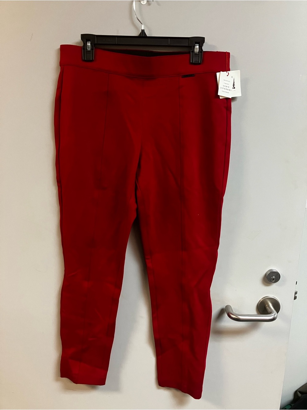 Anne Klein Vibrant Red Ponte Ankle Pants